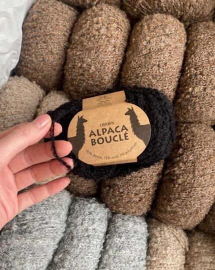 ПРЯЖА DROPS ALPACA BOUCLÉ Дропс Альпака Букле – 8903 – black / чорний